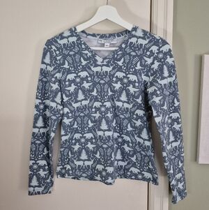 Birds Of North America Whimsical Print Top, Stretchy, Fits Like S